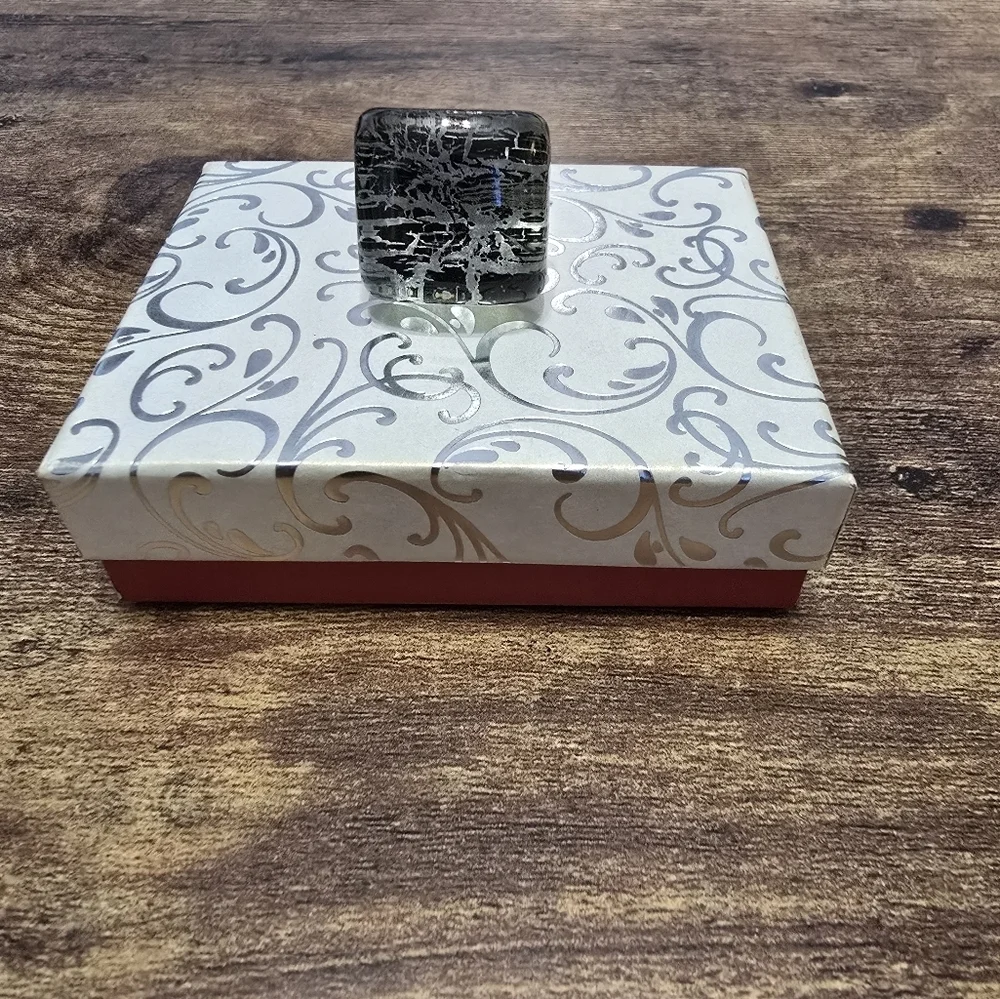 large square stone ring women's size 8.5
